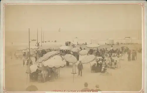 Kabinettfoto Trouville Calvados, La Plage a l'heure des bains