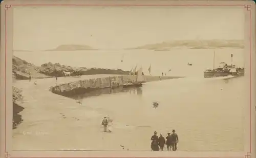 Kabinettfoto Dinard Ille et Vilaine, Arrivee du bac de St. Malo, Cale de Dinard, vue de St. Malo