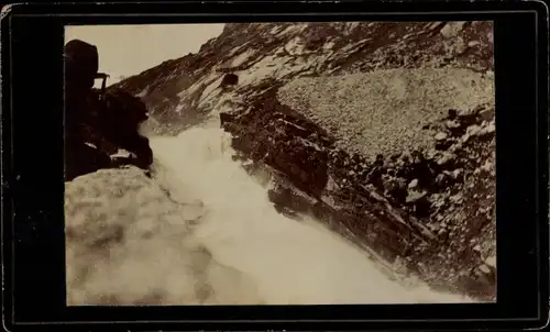 Foto Andermatt Kt. Uri Schweiz, Gotthardstraße, Blick von der Teufelsbrücke aus