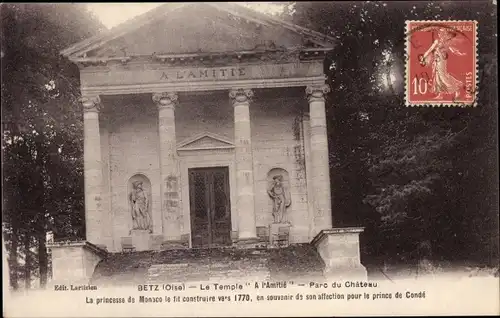 Ak Betz Oise, Tempel im Schlosspark