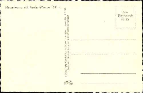 Ak Nesselwang im Allgäu, Panorama, Reuter Wanne