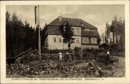Ak Ebersbach in Sachsen Oberlausitz, Humboldtbaude, Heimatmuseum, Alpengarten