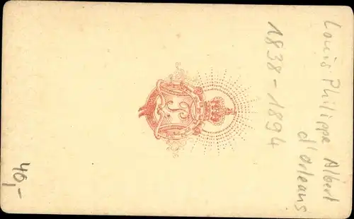 CdV Graf von Paris 1210, Louis Philippe Albert d'Orleans 1838-1894