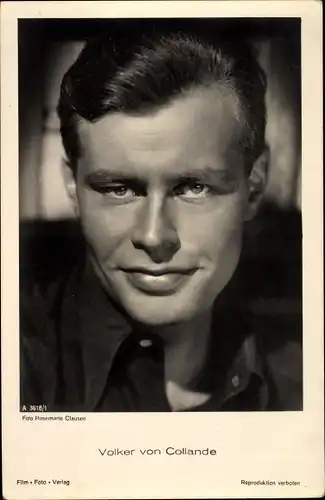 Ak Schauspieler Volker von Collande, Portrait