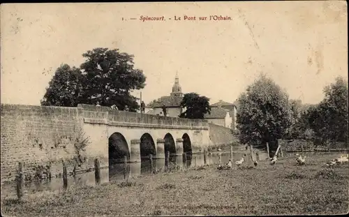 Ak Spincourt Lothringen Meuse, Le Pont sur l'Othain