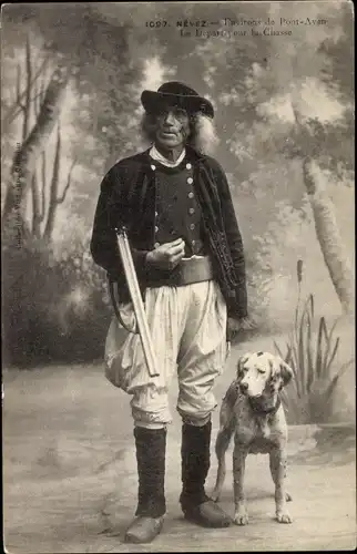 Ak Jäger mit Jagdhund, Jagdwaffe, Le Depart pour la Chasse