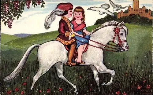 Künstler Ak Boriss, Margret, Asschepoester, Aschenputtel