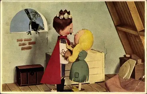 Ak Assepoester, Aschenputtel, Prinz, Bauernstube, Vogel, Liebe, Märchen