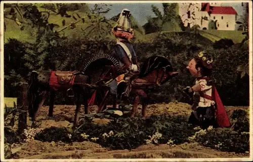 Ak Assepoester, Aschenputtel, Prinz, Pferde, Soldat, Märchen