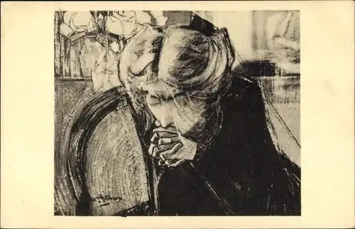 Künstler Ak Toorop, J., Het Gebed, Betende Frau