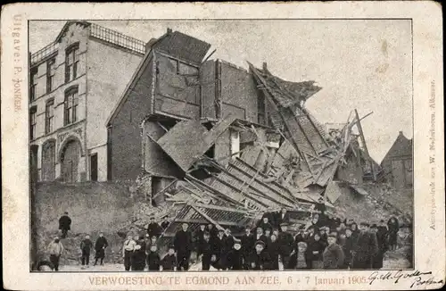 Ak Egmond an Zee Nordholland Niederlande, Verwoesting, 1905