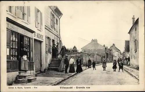 Ak Villevaudé Seine et Marne, Grande rue, Geschäft