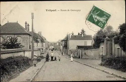 Ak Trilport Seine et Marne, Route de Germigny