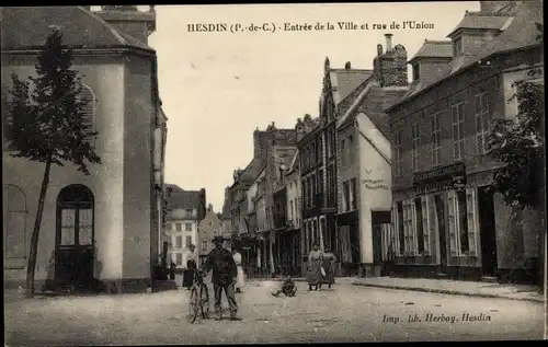 Ak Hesdin Pas de Calais, Rue de l'Union
