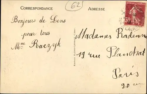 Ak Lens Pas de Calais, Rue de Lille, Geschäfte, Autos