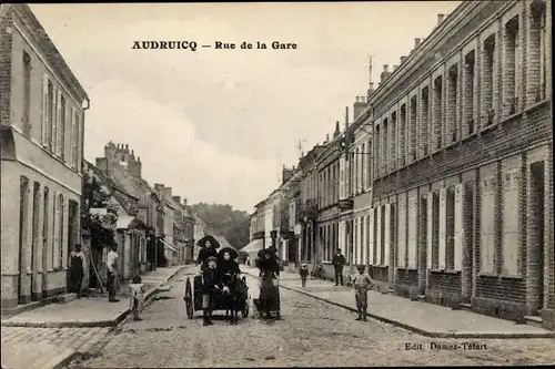 Ak Audruicq Pas de Calais, Rue de la Gare
