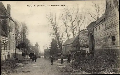 Ak Couin Pas de Calais, Grande Rue