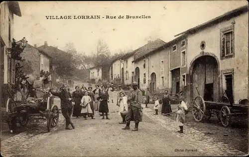 Ak Village Lorrain Haut-Rhin, Rue de Bruxelles
