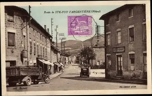 Ak Sainte Foy l'Argentiere Rhône, Straßenpartie