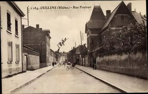 Ak Oullins Lyon Rhône, Rue Pasteur