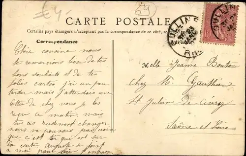 Ak Oullins Lyon Rhône, Grande-Rue