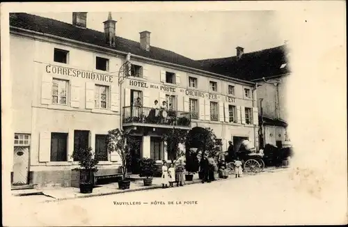 Ak Vauvillers Haute Saône, Hotel de la Poste
