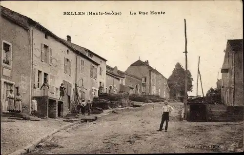 Ak Selles Haute Saône, La Rue Haute