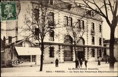 Ak Vesoul Haute Saône, La Gare des Tramways Départementaux