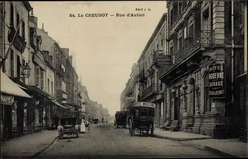 Ak Le Creusot Saône et Loire, Rue d'Autun