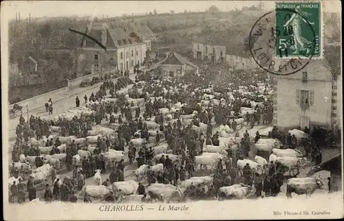 Ak Charolles Saône et Loire, Marktleben