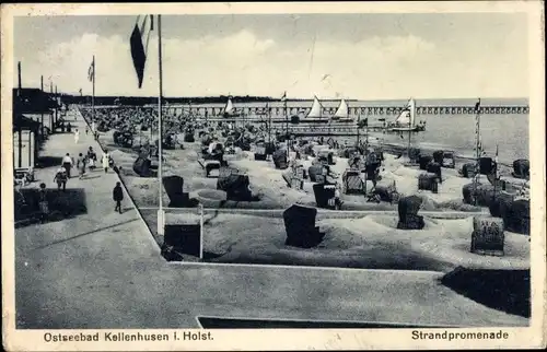 Ak Ostseebad Kellenhusen in Holstein, Ostsee, Strandpromenade, Strandkörbe