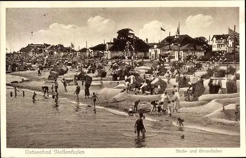 Ak Ostseebad Kellenhusen in Holstein, Bade- und Strandleben