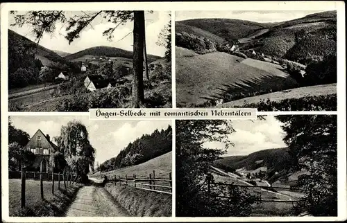 Ak Selbecke Hagen in Westfalen, mit romantischen Nebentälern, Panorama