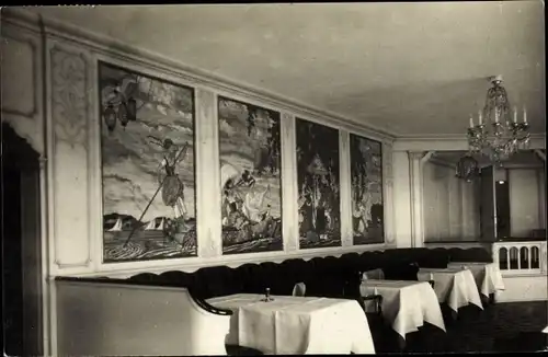 Foto Ak Starnberg in Oberbayern, See-Restaurant, Speisesaal