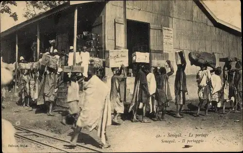 Ak Senegal, Le portage, Lastenträger