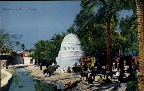 Ak Cairo Kairo Ägypten, Eingeborenendorf