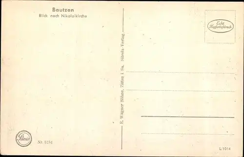 Ak Bautzen in der Oberlausitz, Blick nach Nikolaikirche, Stadt