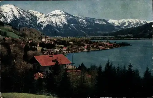 Ak Tegernsee in Oberbayern, Ort mit Umgebung, Wallberg