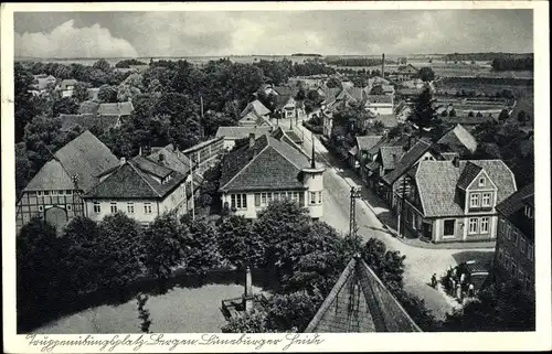 Ak Bergen in der Lüneburger Heide, Truppenübungsplatz, Blick auf den Ort