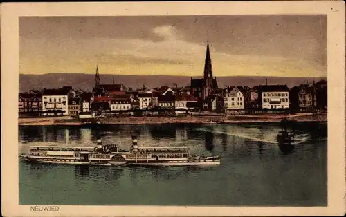 Ak Neuwied am Rhein, Salondampfer, Stadt