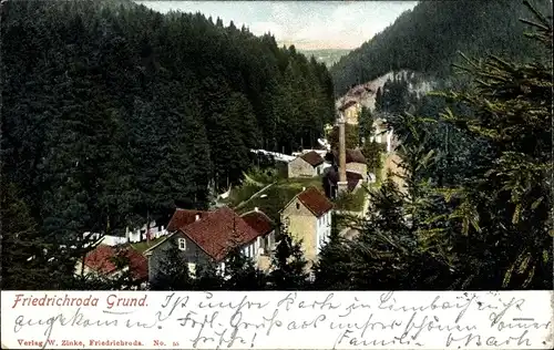 Ak Friedrichroda im Thüringer Wald, Ort im Grund, Wald
