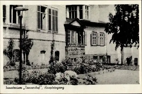Ak Friedrichroda Thüringen, Sanatorium Tannenhof, Haupteingang