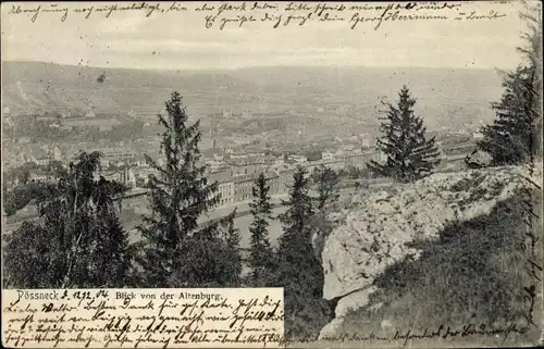 Ak Pößneck im Saale Orla Kreis Thüringen, Blick von der Altenburg