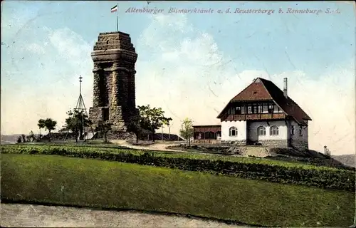 Ak Ronneburg in Thüringen, Altenburger Bismarcksäule a. d. Reasterberge