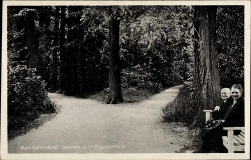 Ak Ronneburg in Thüringen, Spazierweg im Brunnenholz