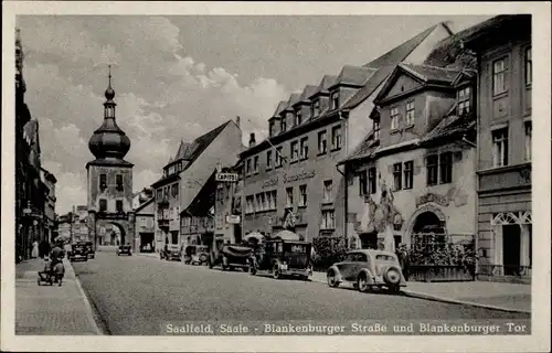 Ak Saalfeld in Thüringen, Blankenburger Straße und Blankenburger Tor