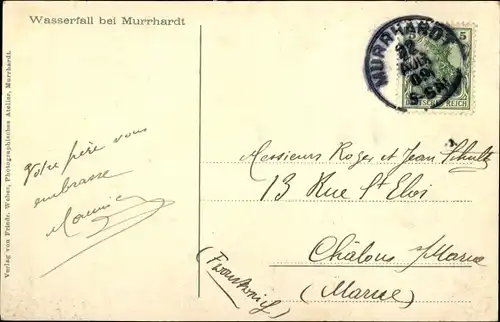 Ak Murrhardt in Württemberg, Wasserfall