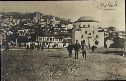 Foto Ak Skopje Üsküb Mazedonien, Partie am Ort
