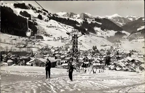 Ak Zweisimmen Kanton Bern, Gondelbahn Zweisimmen Rinderberg, Trainings Skilift