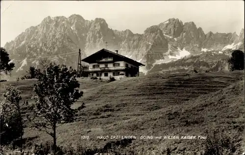 Ak Going am Wilden Kaiser in Tirol, Haus Drei Linden